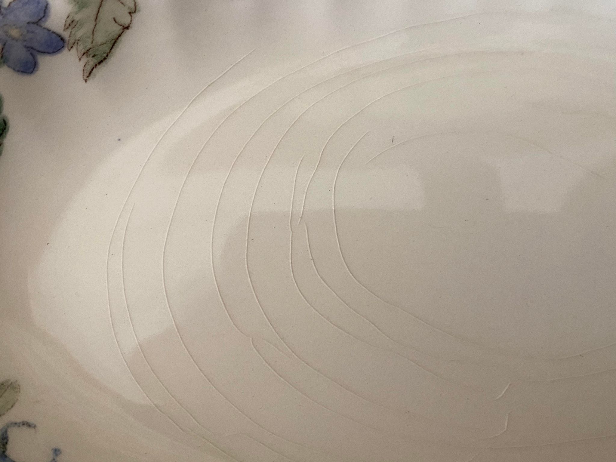 Small oval English earthenware dish Muott Meakin décor Spring Fields