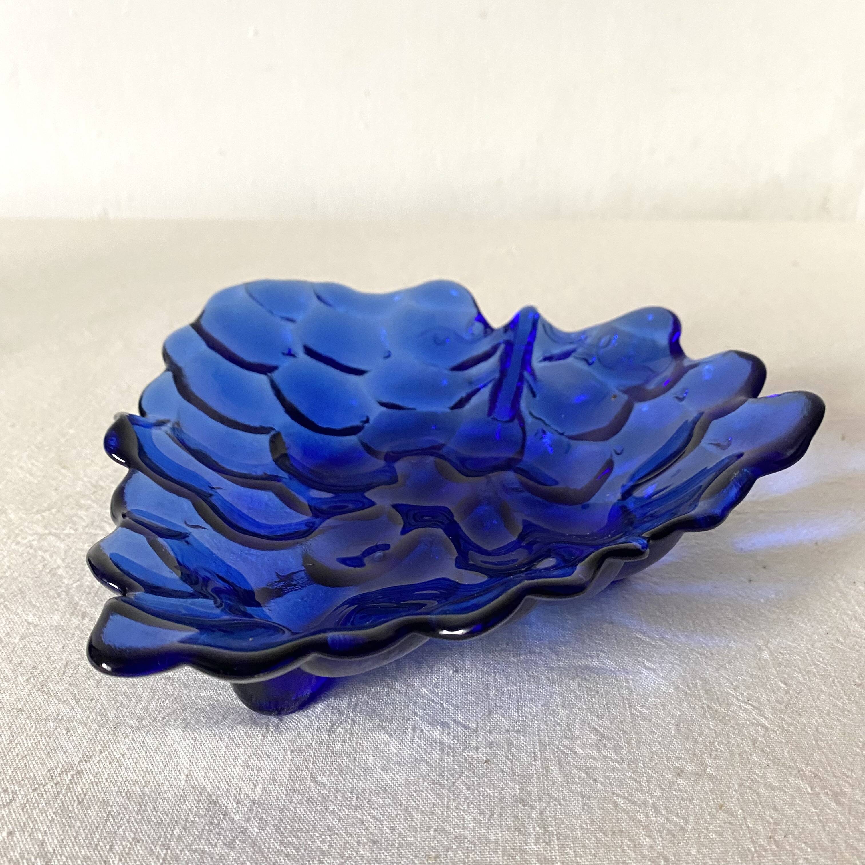 Cobalt blue grape glass pocket tray