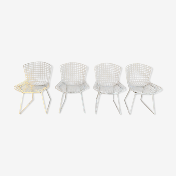 Lot de 4 chaises Wire de Harry Bertoia pour Knoll