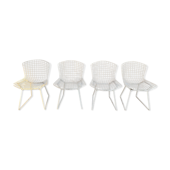 Lot de 4 chaises Wire de Harry Bertoia pour Knoll