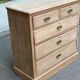 English stripped commode made of solid raw wood from the 19th century.
