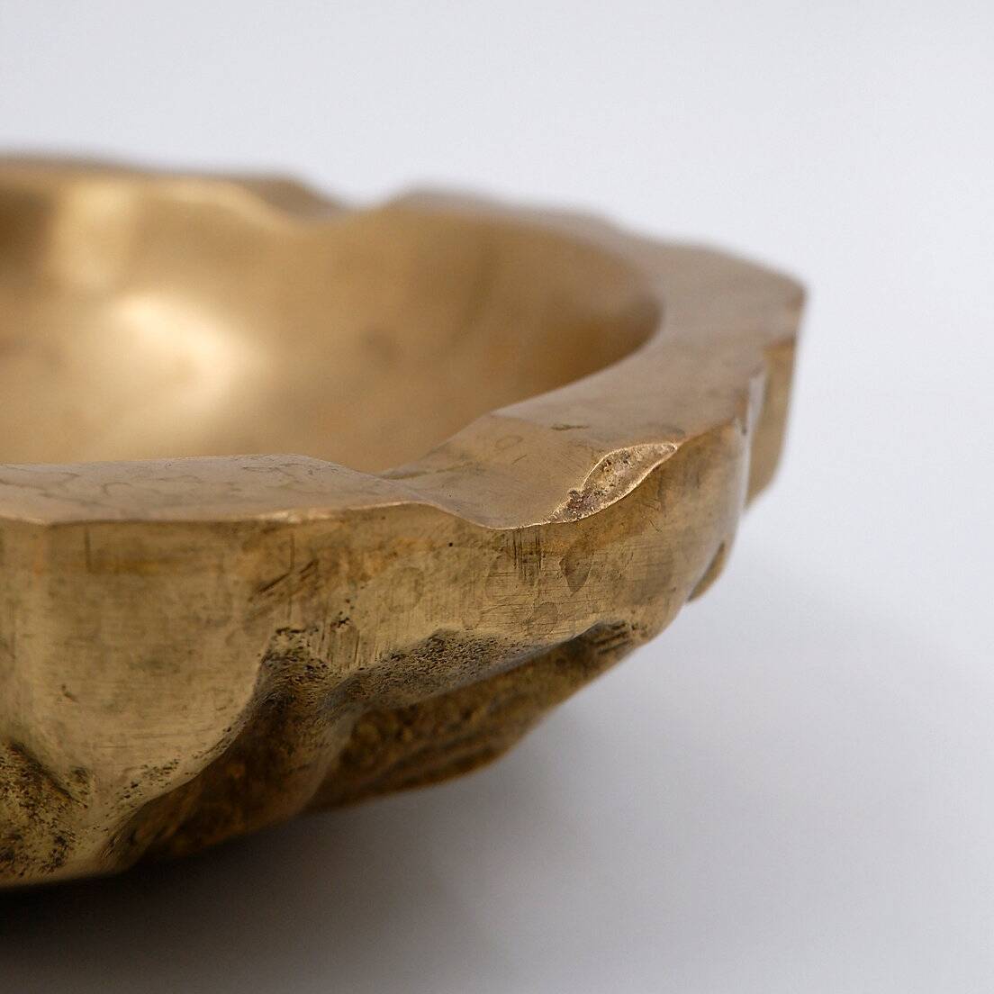 Brutalist 50s Brass Ashtray /