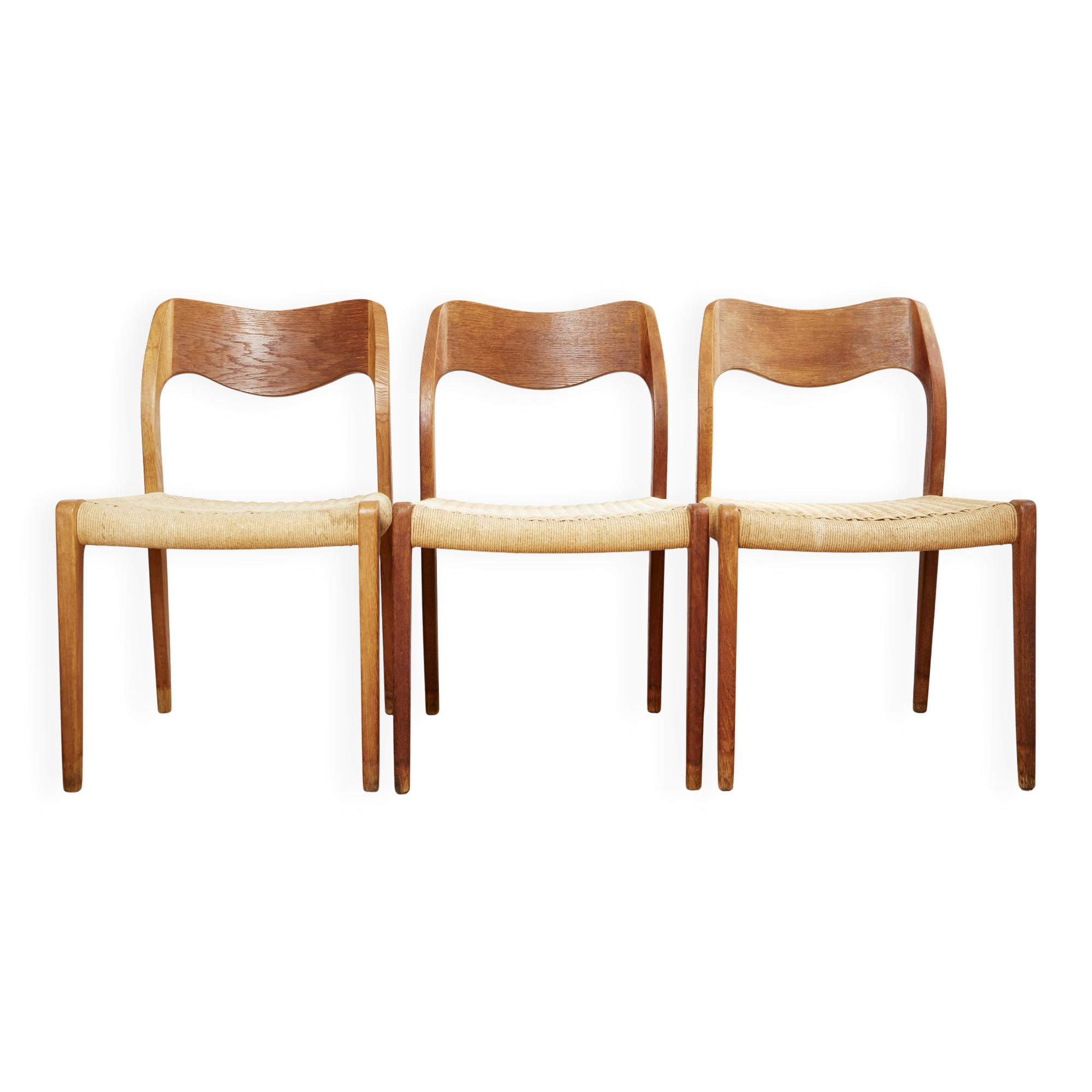 Niels O. Møller No. Dining Chairs No.71 for J. L Moller, Set of 3