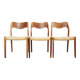 Niels O. Møller No. Dining Chairs No.71 for J. L Moller, Set of 3
