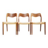 Niels O. Møller No. Dining Chairs No.71 for J. L Moller, Set of 3