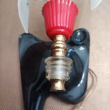 Pair of vintage wall lights Rockabilly 1950s brass, black and red