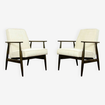 Type 300 190 Armchairs in Corduroy by H. Lis, 1960s, Set of 2