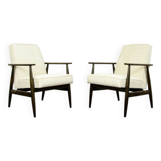 Type 300 190 Armchairs in Corduroy by H. Lis, 1960s, Set of 2