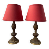 Pair of bedside lamps, bronze, Louis XV style