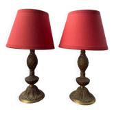 Pair of bedside lamps, bronze, Louis XV style