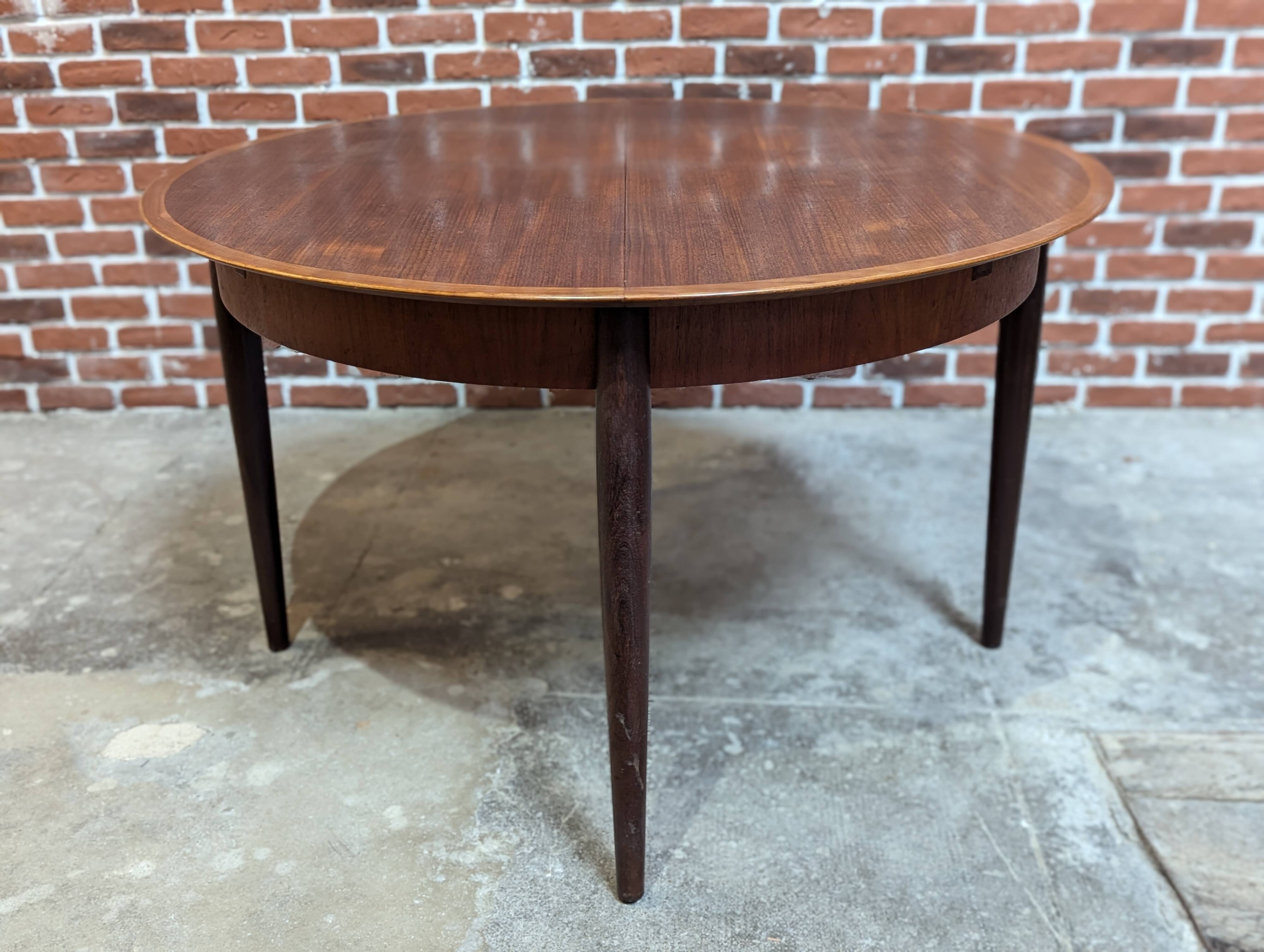 Round teak table from the 60s