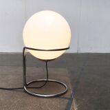 Vintage globe floor lamp in glass and chrome from the space age.