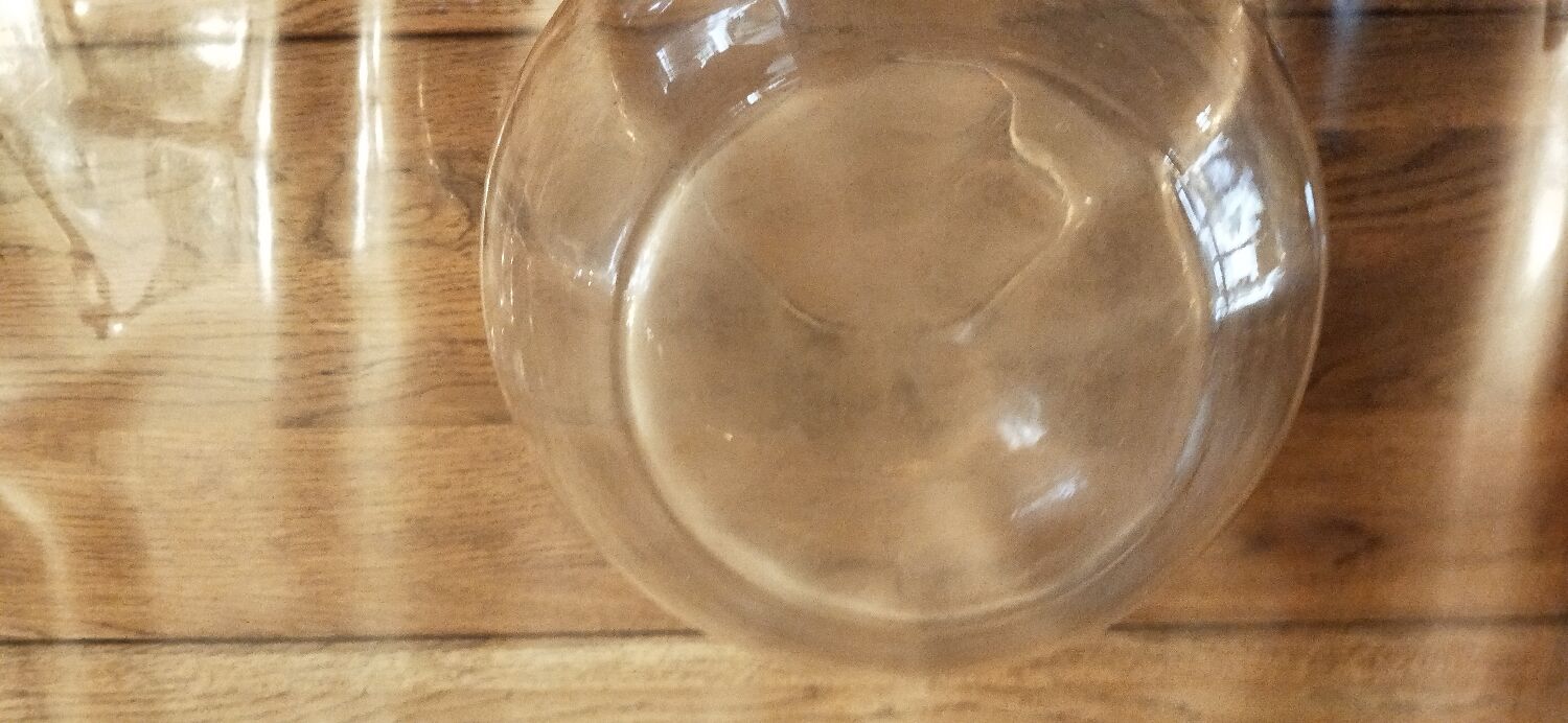 Faceted pink glass vase