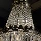 Crystal and gilded bronze basket chandelier with pendants - 90 / 50cm