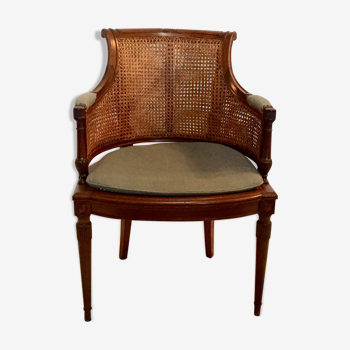 Fauteuil de bureau directoire canné, XIXe siècle