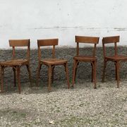 Series of 10 vintage bentwood curved wood bistro chairs