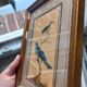 Golden table Blue birds Antique framed, Paris Gallery