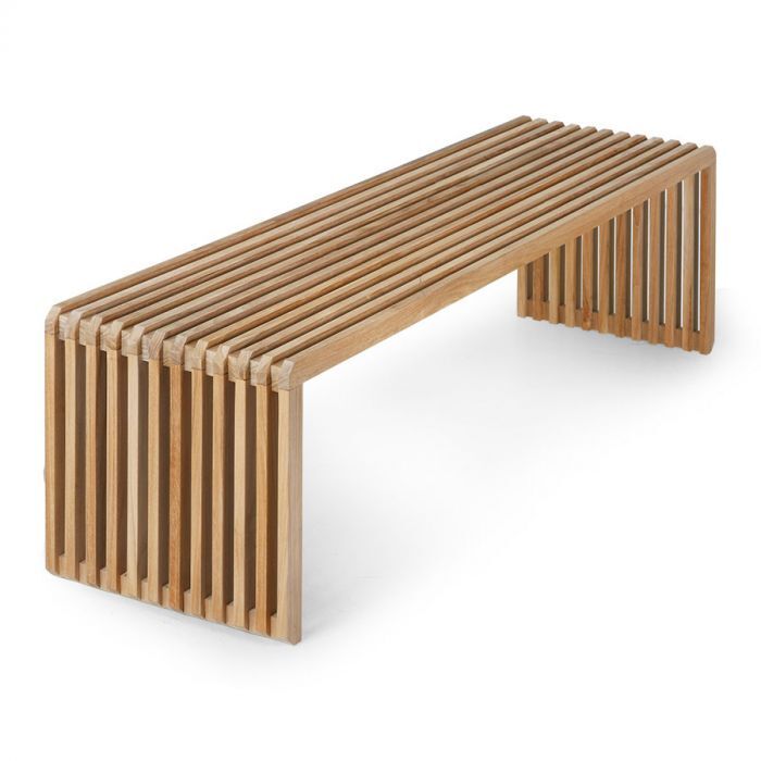 Teak Slatted Bench - HKliving