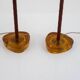 Nybro Armaturfabrik, desk lamps, brass, amber glass, Sweden, 1960s