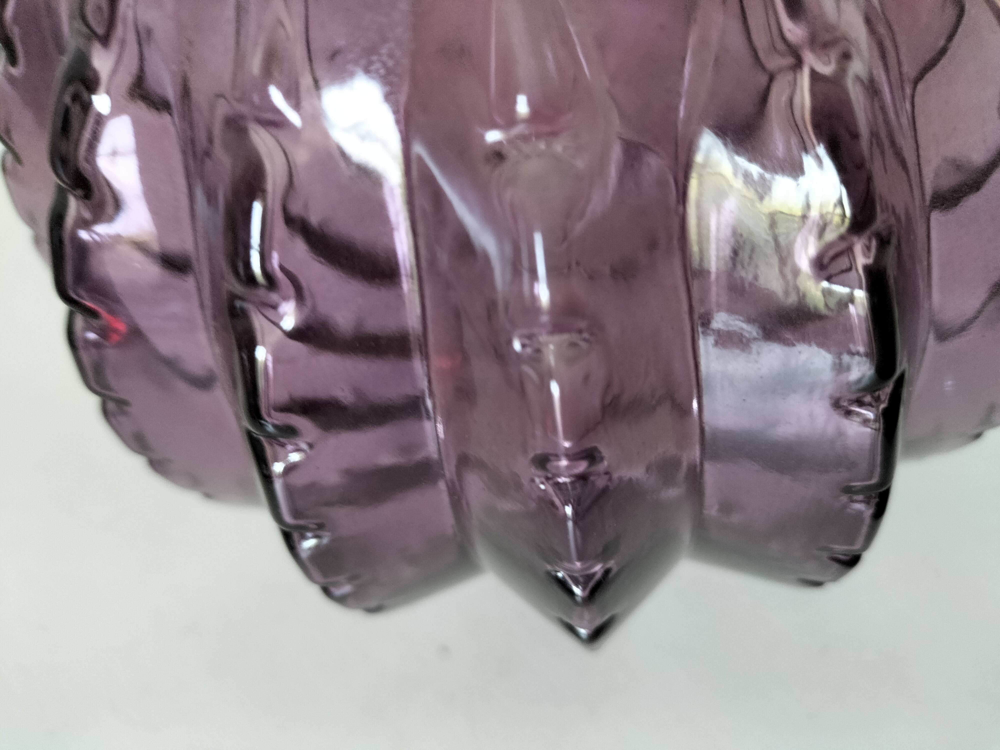 Amethyst vintage glass cactus vase