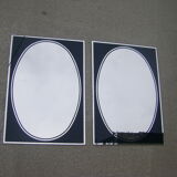 Pair of eglomised glass mirrors