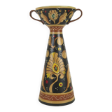 Deruta Santucci vase hand-painted terracotta signed numbered vintage Italy VA2