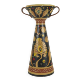 Vase Deruta Santucci en terre cuite peint à la main, signé, numéroté, vintage, Italie VA2.