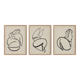 Framed set of 3 figure giclee prints, 50x70