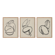 Framed set of 3 figure giclee prints, 50x70