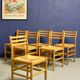 Suite of 6 beech and straw chairs by Pierre Gautier Delaye