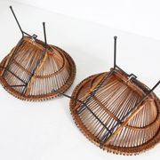 Pair of rattan Lounge Armchairs, 1960s