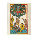 Lithographie vintage mythologie indienne