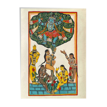 Lithographie vintage mythologie indienne