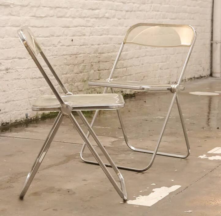 VINTAGE CHAISE PLIANTE Plia Giancarlo Piretti Castelli Chrom Wiener Tresse 1.SIS EUR 634,24