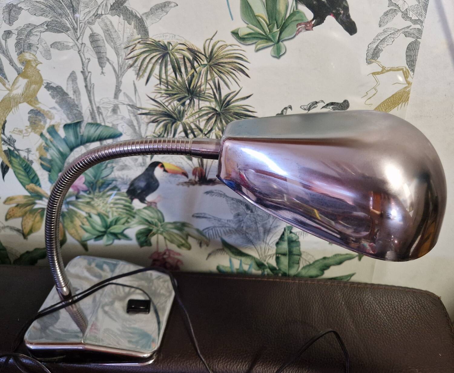 Vintage desk lamp in chrome metal