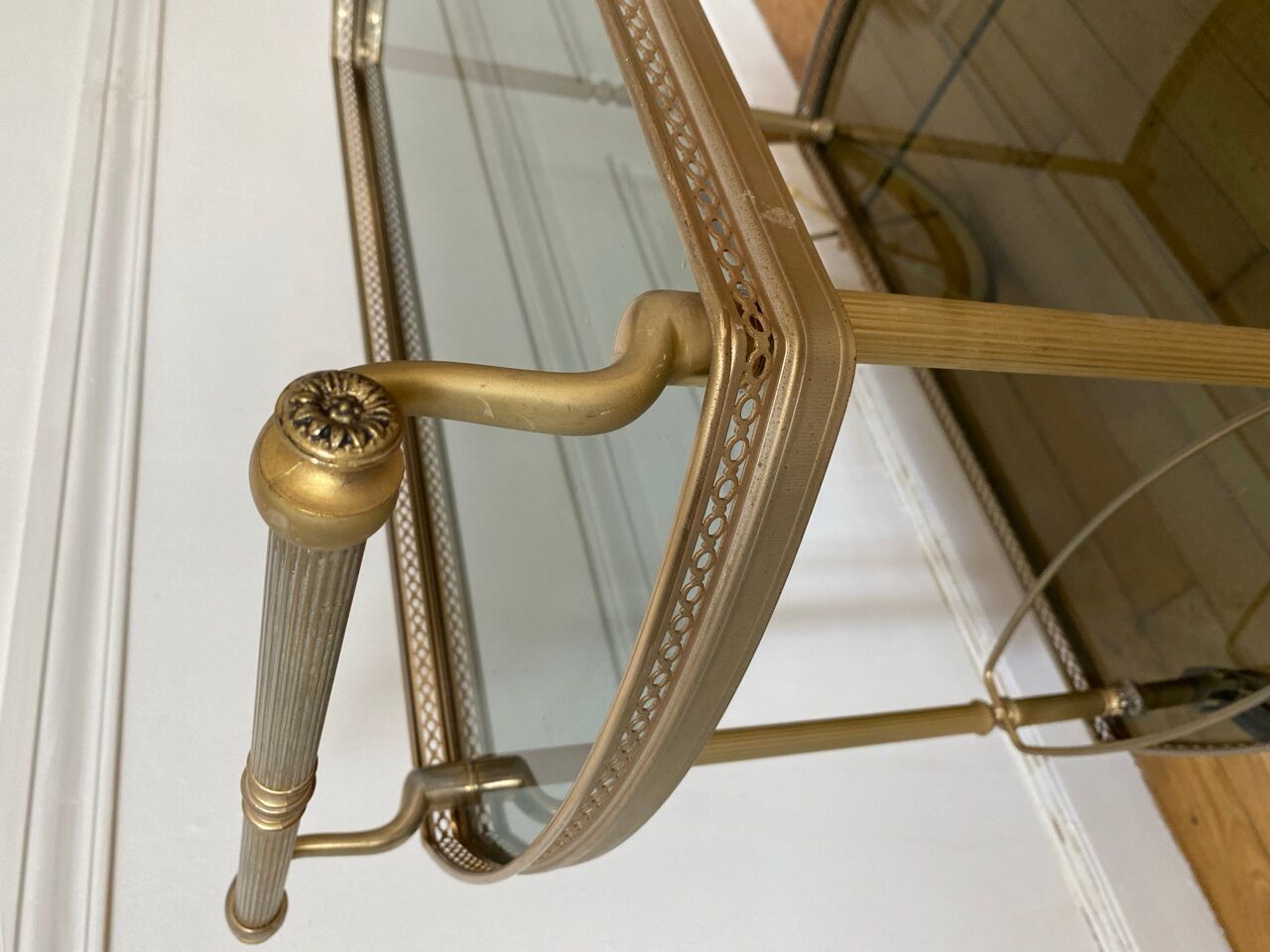 Rolling service gilded brass