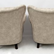 Attributed Gio Ponti Mid-Century Modern Italian Velvet Armchairs for ISA