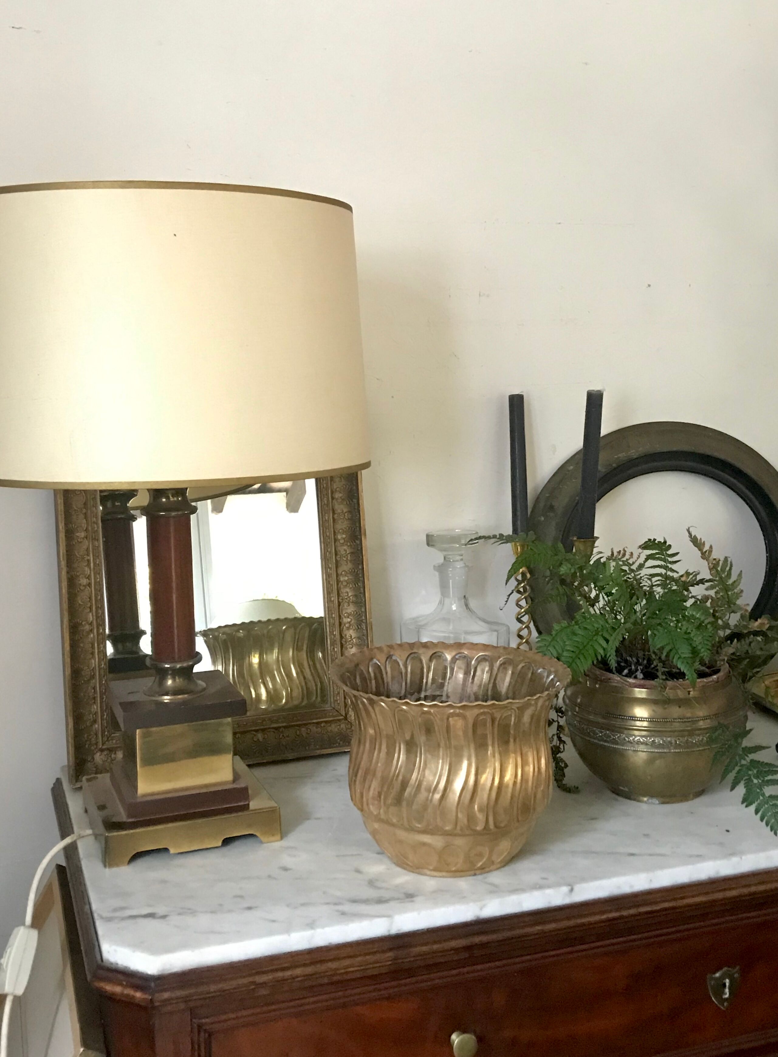 Vintage brass pot cover