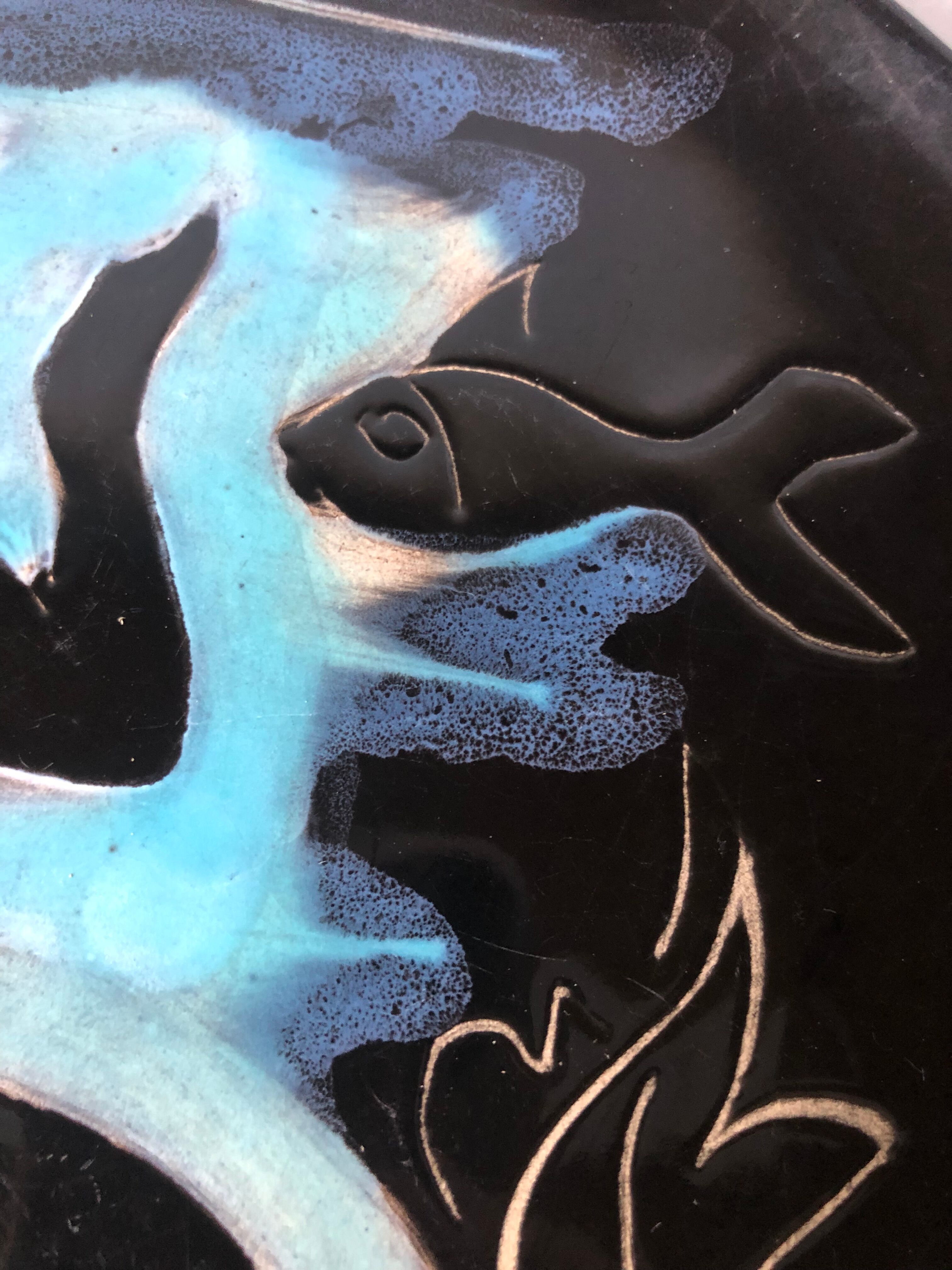 Set of six plates Vallauris the mermaids