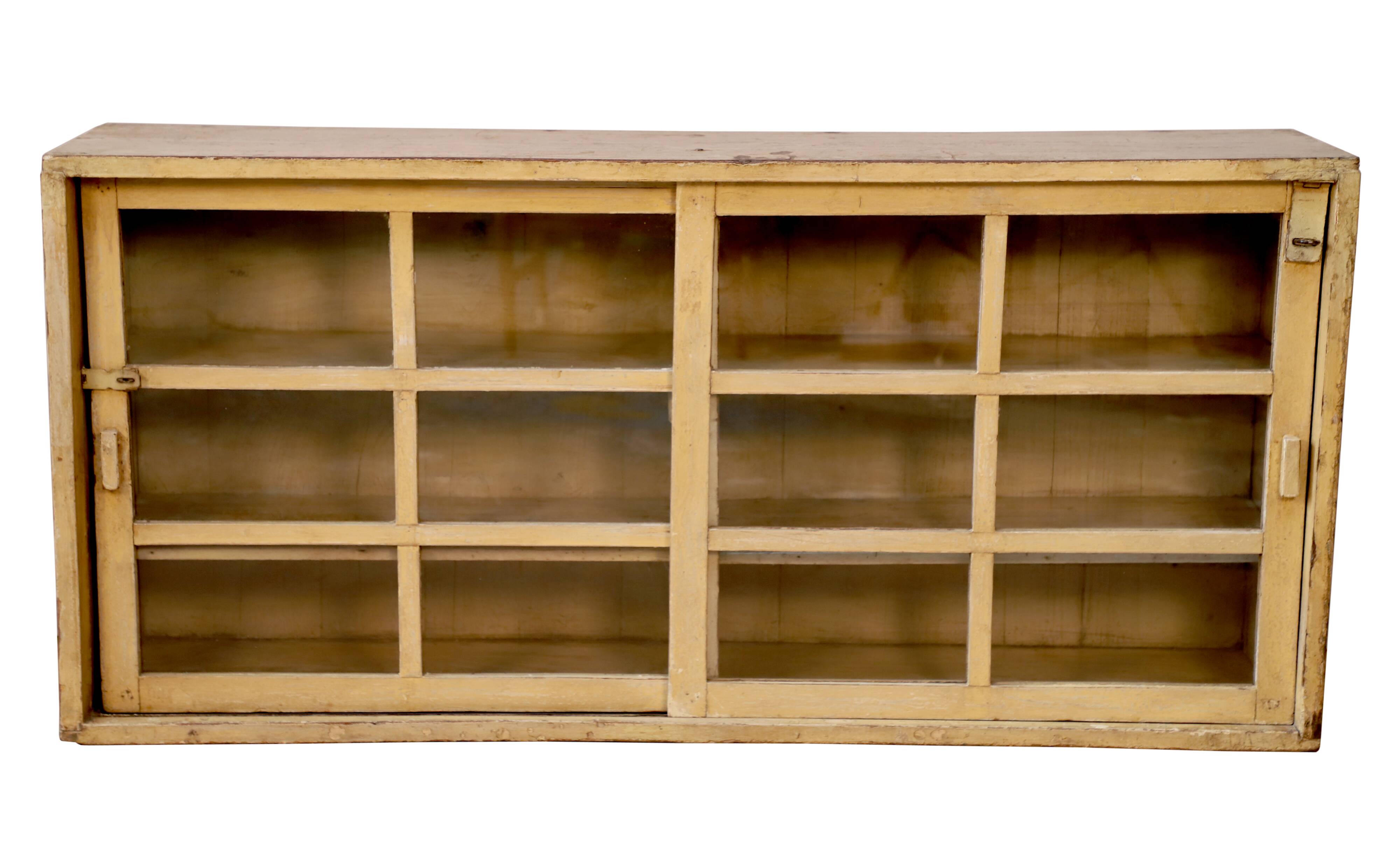 Enfilade - Burmese teak showcase buffet with yellow patina - ecru