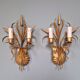 Pair of Italian wall sconces in gilded metal