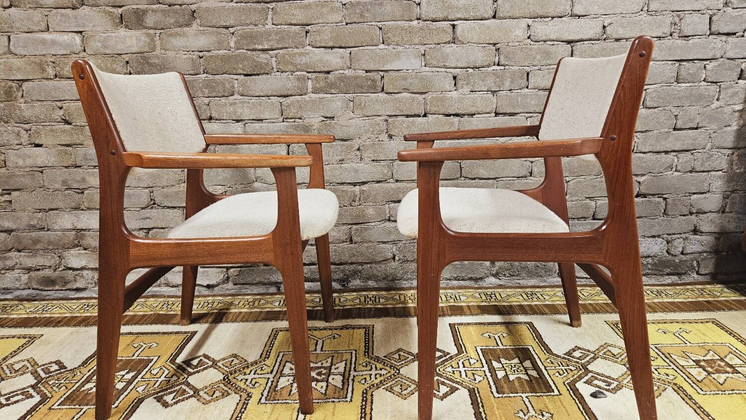 Pair of Scandinavian teak armchairs by Kurt Østervig, Denmark 1960