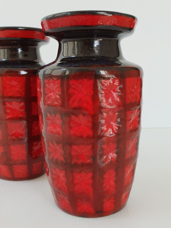 Suite de 3 vases Scheurich 1970 vintage