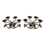 2 wrought iron candlesticks