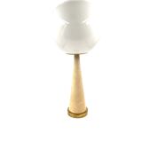 Conic parchment and brass table lamp, France 1960