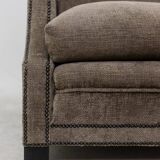 Rectangular sofa in gray velvet. 1990s. LS60311509A