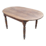 Oval Burgundy Farm Table in solid oak 19th