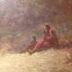 Oil painting on canvas Barbizon School framed and signed