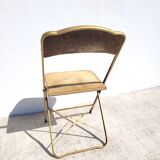 Chaise opéra pliante dorée