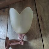 Wall lamp tulip paste frosted glass cast iron pink copper